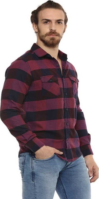 Men Checkered Casual Spread Shirt